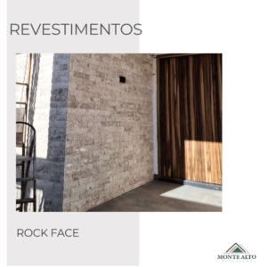 Revestimento em pedra natural Rock Face aplicado em parede externa residencial – Mineração Monte Alto