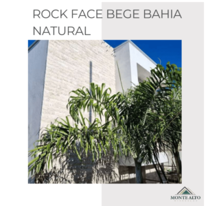 Revestimento Rock Face Bege Bahia Natural aplicado em fachada externa – Mineração Monte Alto